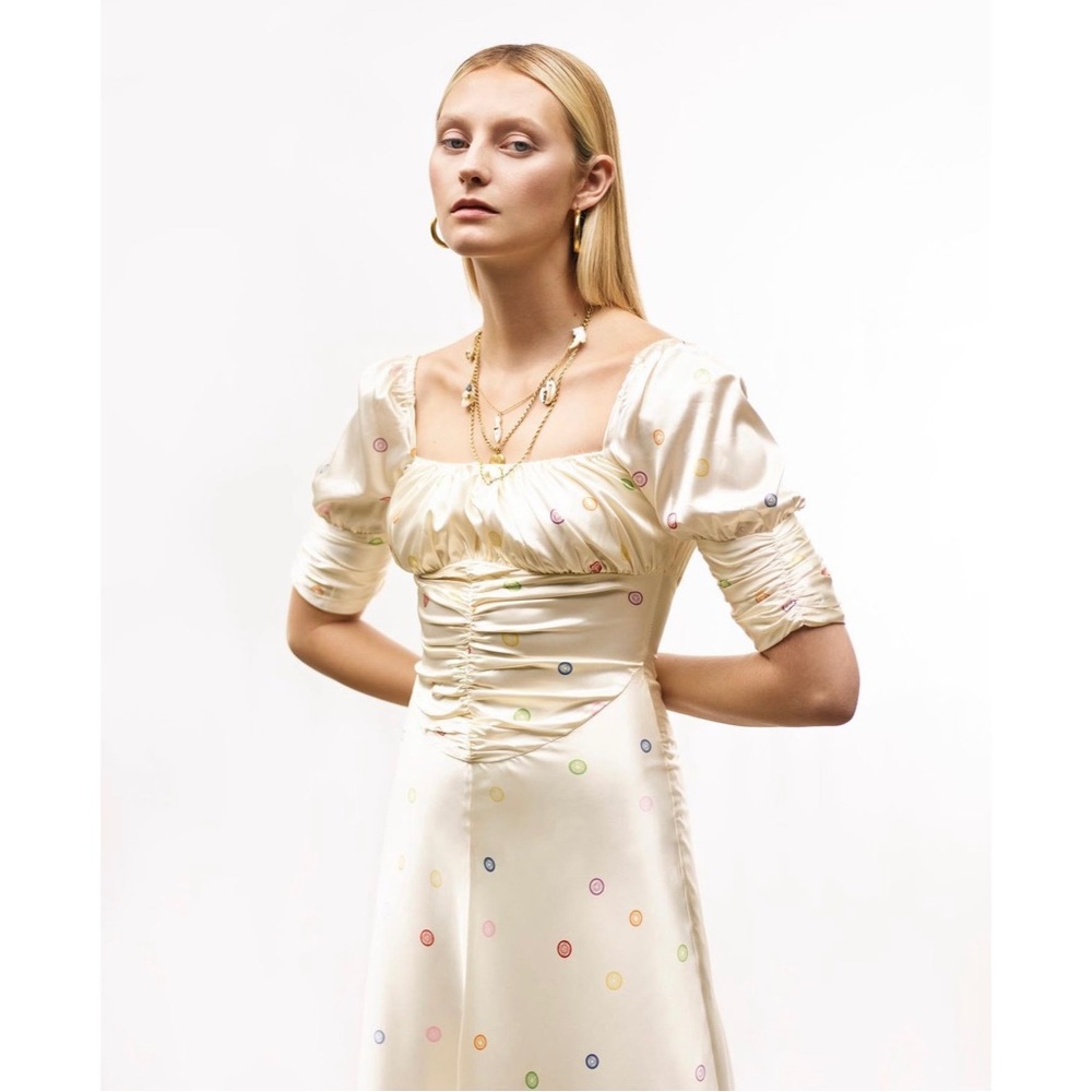 CINTA the Label The Saha Dress in Butter Yellow Multi Dot